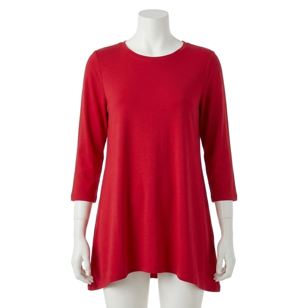 NEW COCO + CARMEN essential crew neck tunic in red